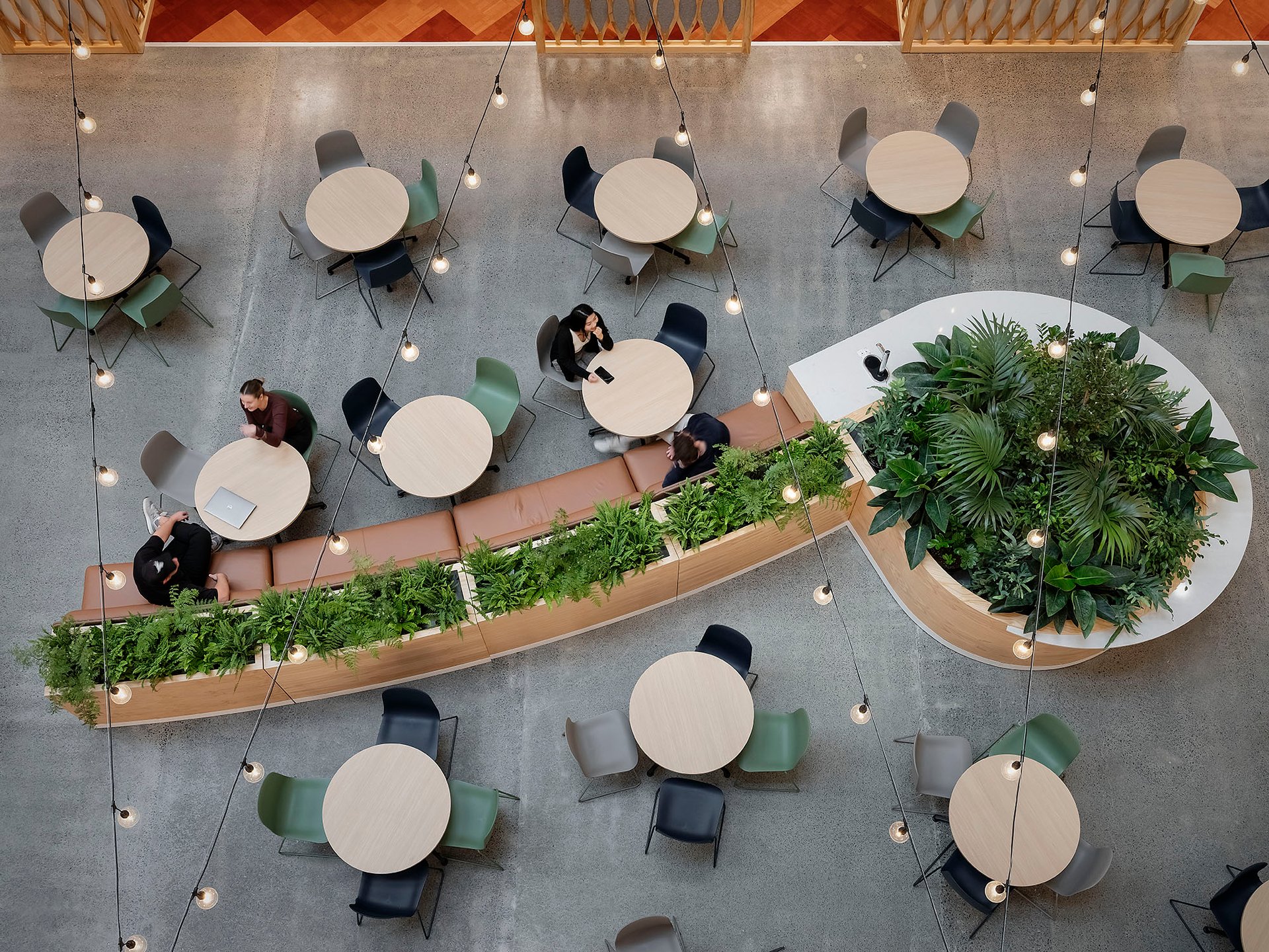 Complex office joinery showing manufacturing precision